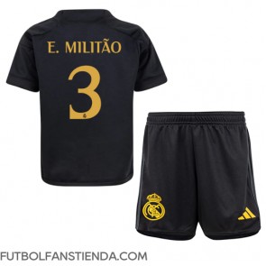 Real Madrid Eder Militao #3 Tercera Equipación Niños 2023-24 Manga Corta (+ Pantalones cortos)